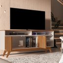Ver imagem 4 de Rack Ripado para TV até 50 Polegadas MDF 136cm Pés em Madeira Maciça Turin Bege