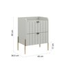 Mesinha de Canto Off White para Quarto Estilo Europeu Classico Moriah 45cm Pes e Puxadores Aço - 7