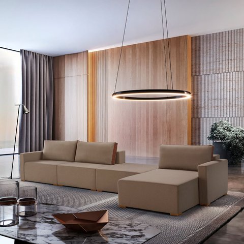 Sofá Amsterdã 4 Lugares Veludo 3,90M 