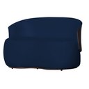 Ver imagem 1 de Poltrona Namoradeira Sofá Orgânico 2 Lugares Beatriz Composê Corino Marrom - Suede Azul Marinho