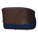 Ver imagem 3 de Poltrona Namoradeira Sofá Orgânico 2 Lugares Beatriz Composê Corino Marrom - Suede Azul Marinho