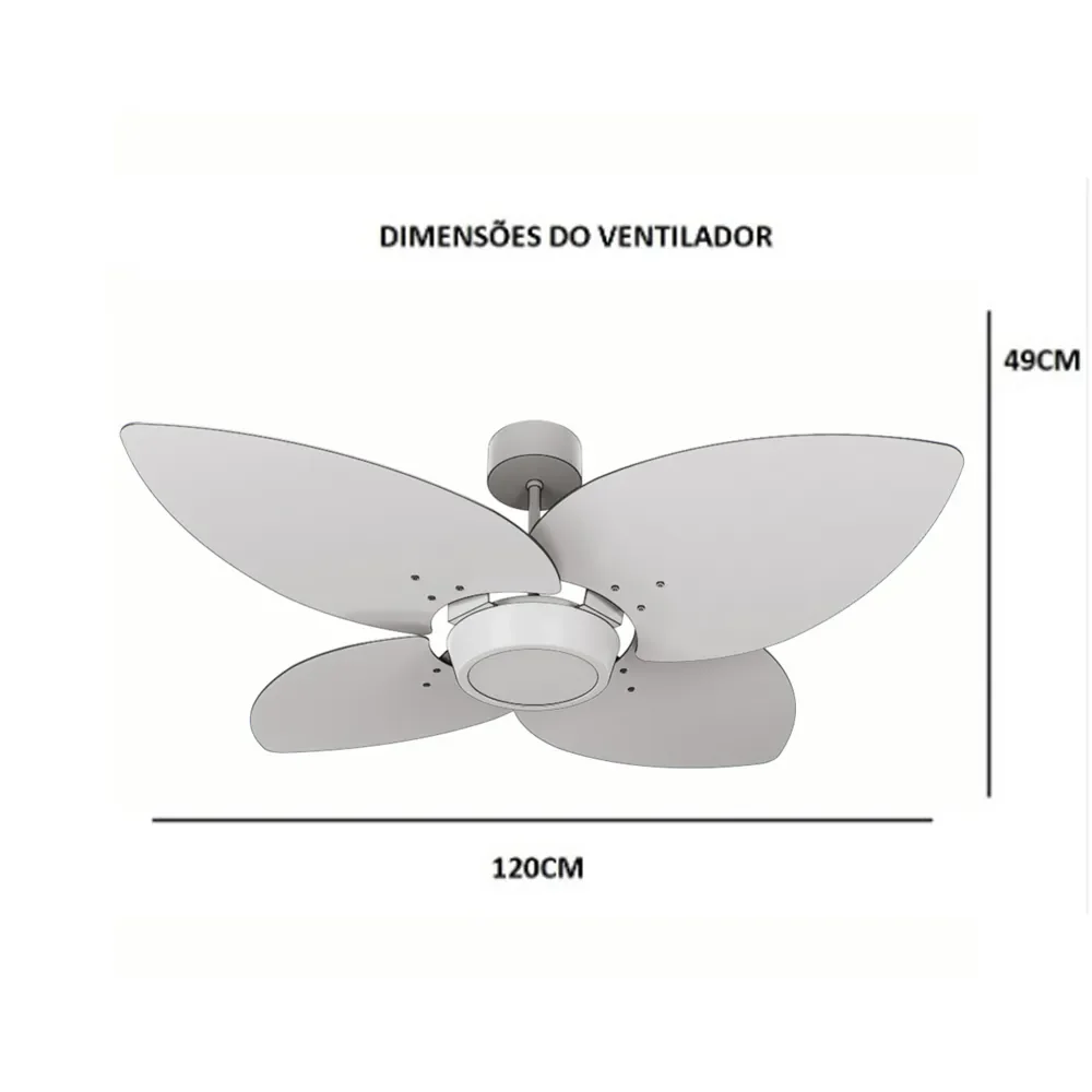 Ventilador de Teto Natuvent Dahlia Led 4 Pás Madeira Imbuia 3000k Branco Quente, Luz Amarela 127v - 6