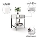 Ver imagem 3 de Kit 2 Mesas de Cabeceira Estilo Industrial Plaza L03 Branco - Mpozenato