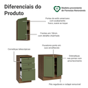 Ver imagem 4 de Conjunto Gabinete para Banheiro 110cm 3 Gavetas 3 Portas Rustic/verde Vik Madesa 01