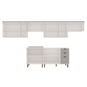 Ver imagem 3 de Cozinha Completa Iluminata 12 Portas 3 Gavetas 100% Mdf Branco/fendi - Genialflex