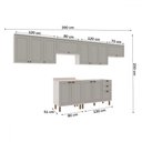 Ver imagem 4 de Cozinha Completa Iluminata 12 Portas 3 Gavetas 100% Mdf Branco/fendi - Genialflex