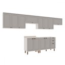 Ver imagem 2 de Cozinha Completa Iluminata 12 Portas 3 Gavetas 100% Mdf Branco/fendi - Genialflex