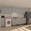 Ver imagem 1 de Cozinha Completa Iluminata 12 Portas 3 Gavetas 100% Mdf Branco/fendi - Genialflex