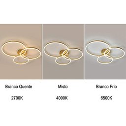 Lustre Led Luminaria 3 em 1 Arco Infinito Orbital Perfil Luxo Moderno Decorativo Sala Quarto Recepça - 6