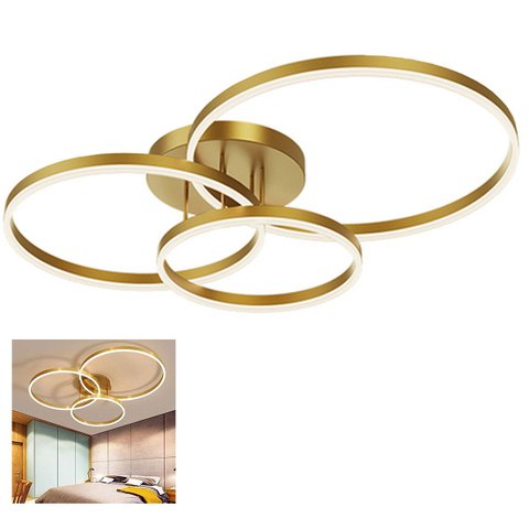 Lustre Led Luminaria 3 em 1 Arco Infinito Orbital Perfil Luxo Moderno Decorativo Sala Quarto Recepça