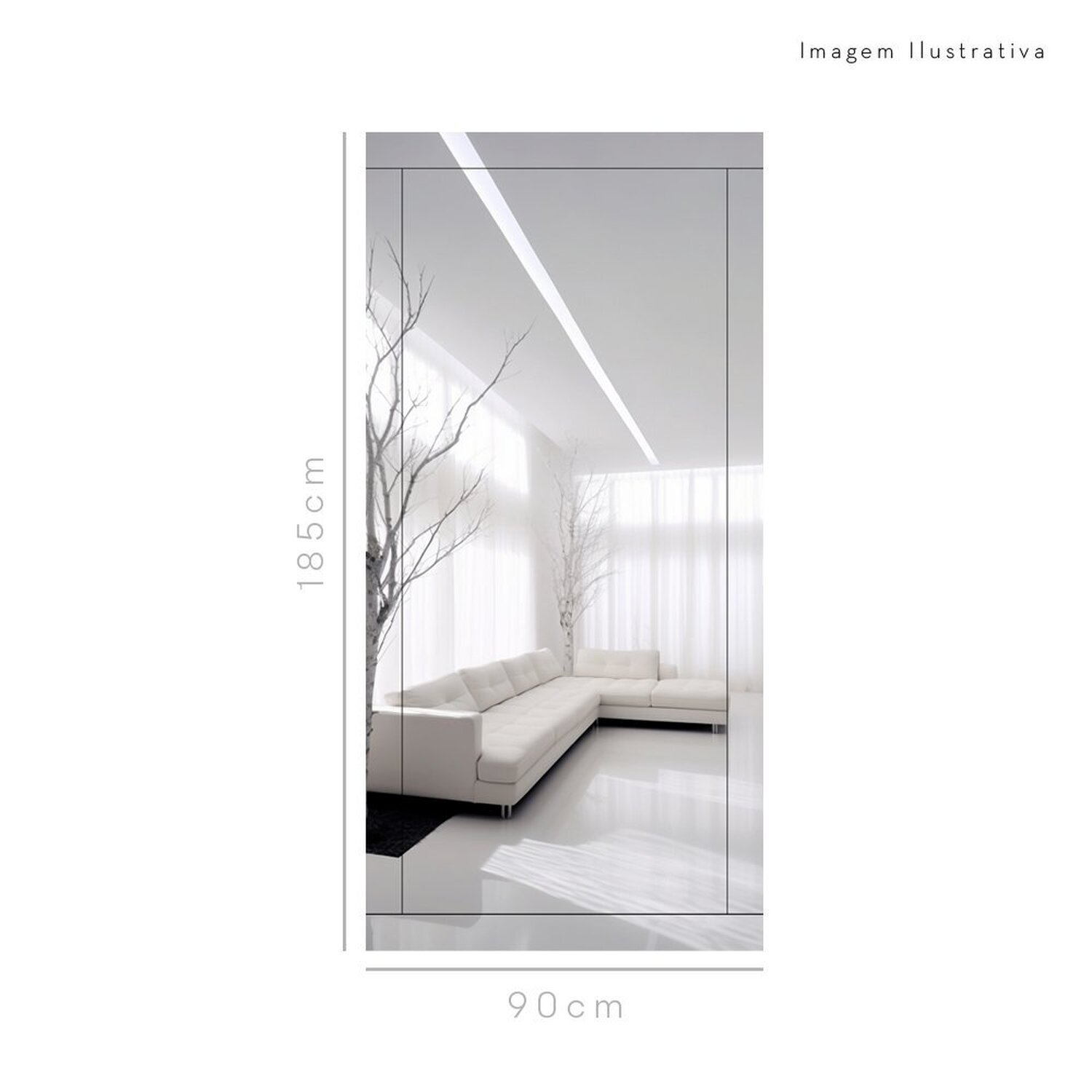 Espelho Decorativo de Chão Dubai 90cm X 185cm Retangular - 3