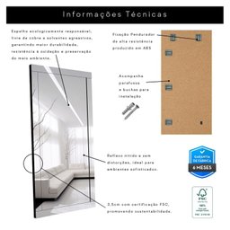 Espelho Decorativo de Chão Dubai 90cm X 185cm Retangular - 7