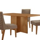 Ver imagem 3 de Mesa Olimpia 120 Mdf Canto Copo e com 4 Cadeiras Safira Veludo Capuccino/naturalle/naturalle