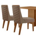 Ver imagem 4 de Mesa Olimpia 120 Mdf Canto Copo e com 4 Cadeiras Safira Veludo Capuccino/naturalle/naturalle