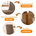 Ver imagem 7 de Mesa Olimpia 120 Mdf Canto Copo e com 4 Cadeiras Safira Veludo Capuccino/naturalle/naturalle
