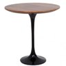 Mesa Lateral Tulipa Saarinen Redonda 51 Cm - Imbuia Base Preta - 1