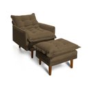 Ver imagem 3 de Estofado Poltrona Classic 01 Lug Plat Platinum/Marrom Café