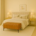 Ver imagem 3 de Banqueta Vegas Puff para Sala Quarto Closet Courino Camel
