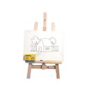 Ver imagem 1 de Kit com Cavalete (2 Pinceis, 1 Guache, 1 Tela Riscada 30x40, 1 Cavalete de Mesa 70 Cm)