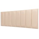 Ver imagem 3 de Cabeceira Queen Veludo Marfim Placa Modulada Estofada Ripada Adesiva