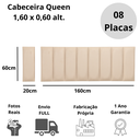 Ver imagem 5 de Cabeceira Queen Veludo Marfim Placa Modulada Estofada Ripada Adesiva