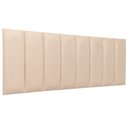 Ver imagem 1 de Cabeceira Queen Veludo Marfim Placa Modulada Estofada Ripada Adesiva