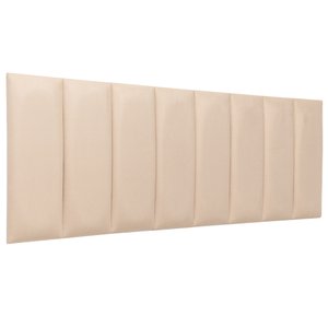 Cabeceira Queen Veludo Marfim Placa Modulada Estofada Ripada Adesiva