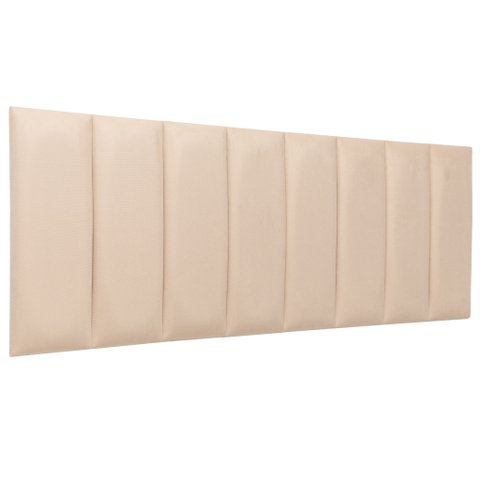 Cabeceira Queen Veludo Marfim Placa Modulada Estofada Ripada Adesiva
