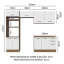 Ver imagem 4 de Armário de Cozinha Completa 270cm Rustic/Branco Agata Madesa 07