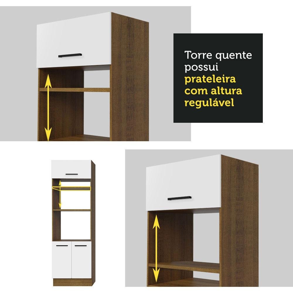 Armário de  Cozinha Completa 270cm Rustic/Branco Agata Madesa 07 - 10