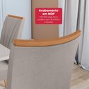 Ver imagem 7 de Mesa 1,70 Apogeu com Vidro + 06 Cad.apogeu Tecido Veludo Liso Capuccino Amendoa Cle/off