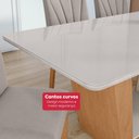 Ver imagem 5 de Mesa 1,70 Apogeu com Vidro + 06 Cad.apogeu Tecido Veludo Liso Capuccino Amendoa Cle/off