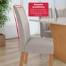 Mesa 1,70 Apogeu com Vidro + 06 Cad.apogeu Tecido Veludo Liso Capuccino Amendoa Cle/off - 6