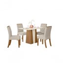 Ver imagem 1 de Mesa Jantar Orus 120 4 Cadeiras Vita Linho - Henn