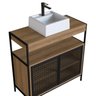 Gabinete de Banheiro Industrial de Chão 80cm P1038 com Cuba Ametista - 4