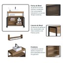 Ver imagem 6 de Gabinete de Banheiro Industrial de Chão 80cm P1038 com Cuba Ametista Bege/Preto/Mel