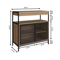 Gabinete de Banheiro Industrial de Chão 80cm P1038 com Cuba Ametista - 7
