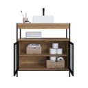Ver imagem 3 de Gabinete de Banheiro Industrial de Chão 80cm P1038 com Cuba Ametista Bege/Preto/Mel