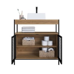 Gabinete de Banheiro Industrial de Chão 80cm P1038 com Cuba Ametista - 3