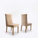 Ver imagem 2 de Kit 2 Cadeiras de Madeira Maciça para Sala de Jantar Off-White Freijó