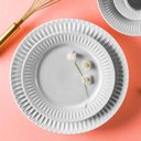 Ver imagem 3 de Prato Raso de Porcelana Branca 26,5cm Germer Relevo Diamante Avulso Mesa Posta