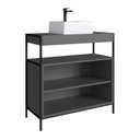 Ver imagem 4 de Gabinete de Banheiro Industrial de Chão 80cm P1038 com Cuba Ametista Preto/Grafite