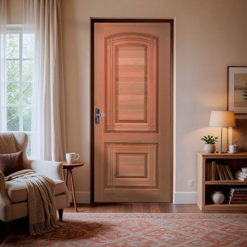 Folha de Porta Maciça em Eucalipto Acabamento Natural 210x90cm PM28 Master Cruzeiro Portas