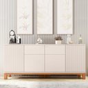 Ver imagem 3 de Buffet para Sala de Jantar 4 Portas Mondrian Bege/Off White/Freijó