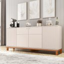 Ver imagem 1 de Buffet para Sala de Jantar 4 Portas Mondrian Bege/Off White/Freijó