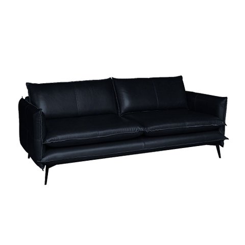 Sofá Decorativo Sala de Estar América 4 Lugares 240cm Couro Azul Marinho - Mozzelar