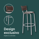 Ver imagem 4 de Kit 4 Bancos Alto Tamborete para Balcão Junco Argila Àrea de Lazer Ilha Bancada bar churrasqueira