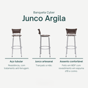 Ver imagem 3 de Kit 4 Bancos Alto Tamborete para Balcão Junco Argila Àrea de Lazer Ilha Bancada bar churrasqueira