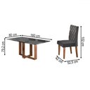 Ver imagem 3 de Mesa de Jantar 6 Lugares Afrodite com Vidro Mel/grafite/veludo Cinza - Viero Móveis