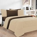 Ver imagem 1 de Kit Edredom + Jogo de Lençol 100% Algodão Gran Moratta 7 Peças Queen Palha Marrom